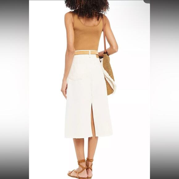 Rag & Bone High Rise A-Line Organic Cotton Midi Skirt - Picture 2 of 15